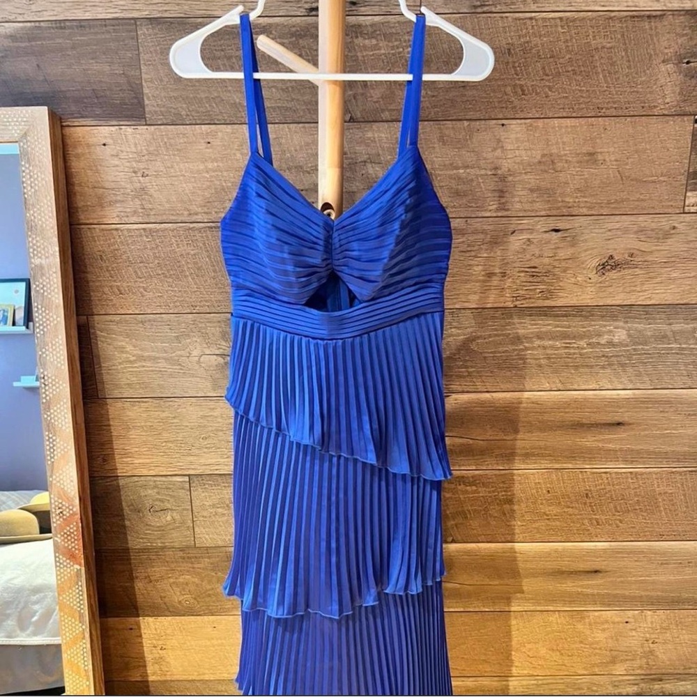 Abercrombie & Fitch Cobalt Blue Pleated Midi Dress